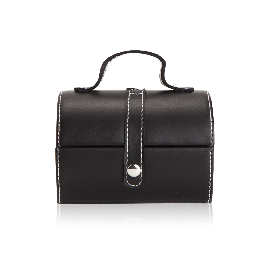 תכשיט-קופסת תכשיטים עם מראה עשוי דמוי עור