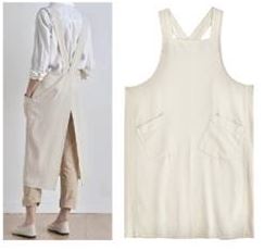 מישלין - סינר מלא עשוי 100% פשתן טבעי 98x88 ס"מ. כולל 2 כיסים פרקטיים וכתפיות אלכסוניות בגב המאפשרות חופש תנועה ומתאימות למגוון מידות.  