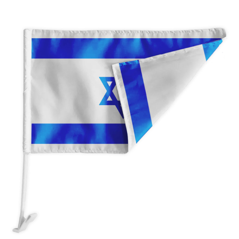 דגל ישראל לרכב 30x45 ס”מ. 
עשוי בד פוליאסטר.