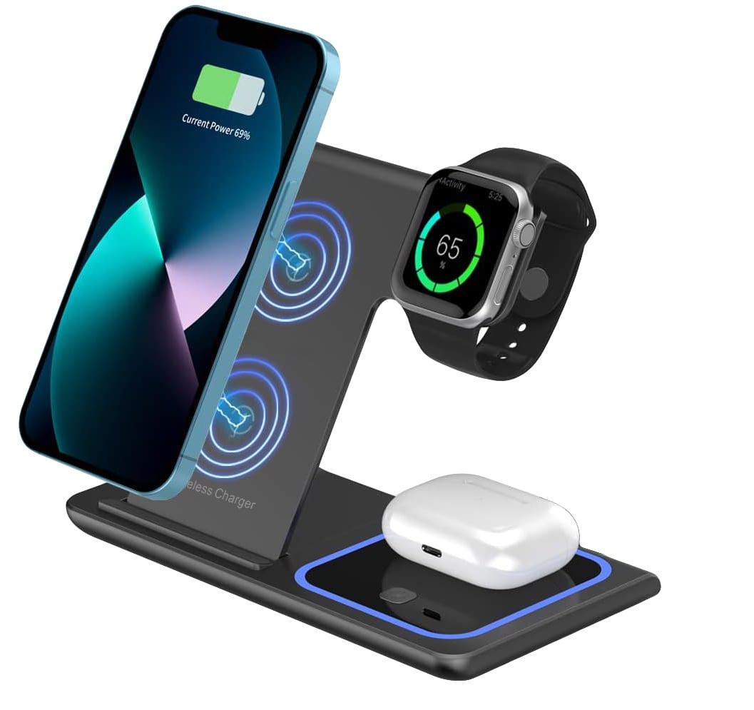 סטרלינג -  מעמד טעינה אלחוטית משולב עם תאורה 11x9x16.5 ס