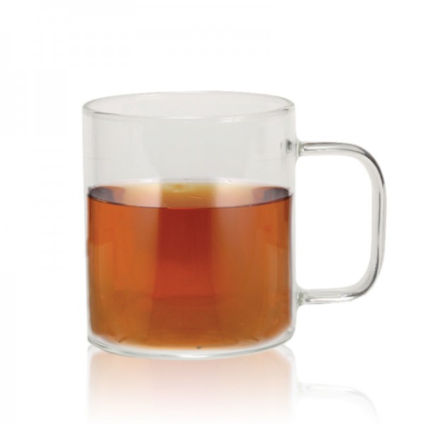 בייקרי - ספל זכוכית דקה עם ידית אחיזה בעיצוב עדין.
קלה במיוחד.  
330 מ