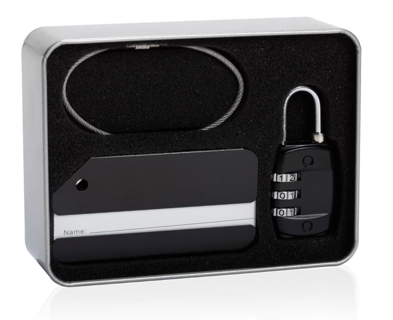 בואינג - סט טיסה 2 חלקים.
מנעול מזוודה ממתכת עם קוד.
תג מזוודה עשוי מתכת 8x4 ס