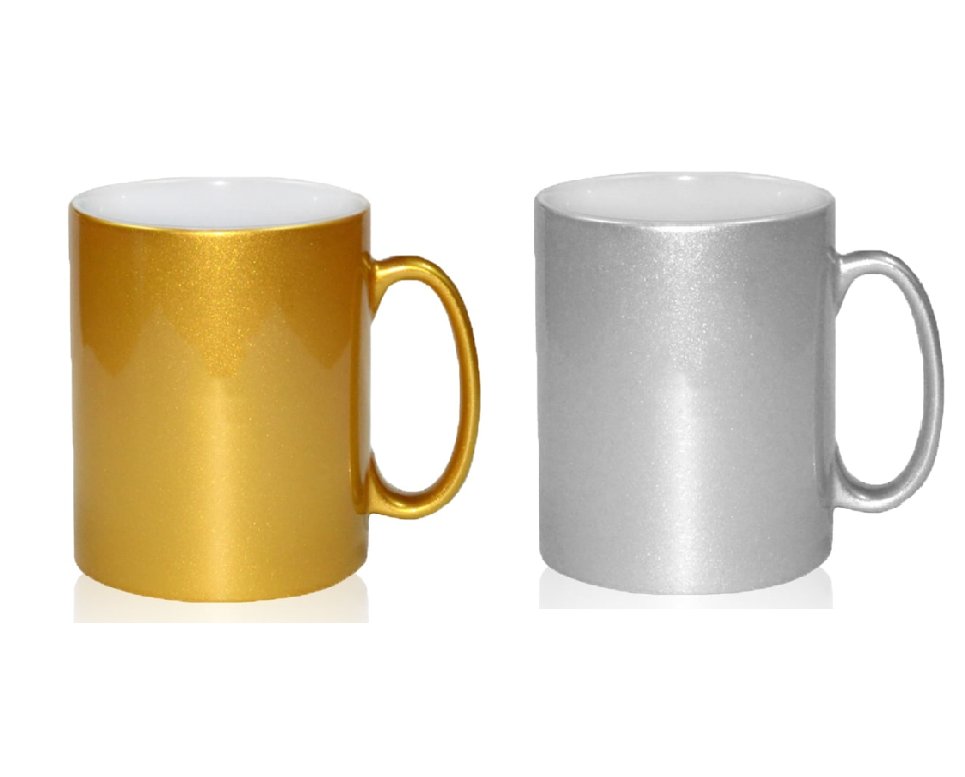 מטאליק - ספל קרמיקה מעוצב, עם גימור מטאלי. 
330 מ