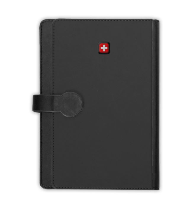 וילארס - מחברת דמוי עור יוקרתית מבית SWISS גודל A5. עם פתיחה כפולה ומגוון תאים פנימיים לכרטיסים. 
112 דף. 
