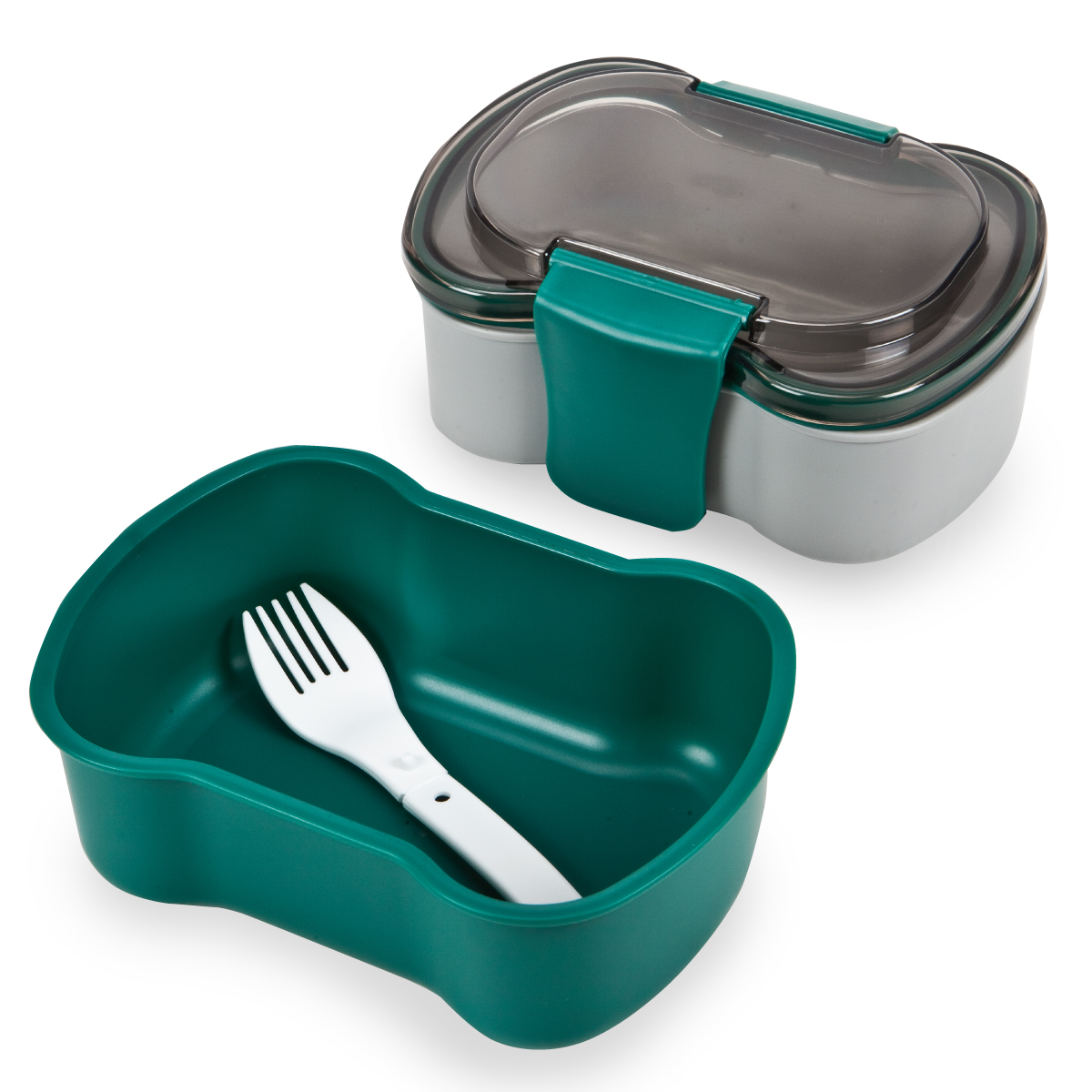 טרומס - קופסת אוכל, נפח 1.4 ליטר. 
שני מגשים ננעלים יחד. 
מתאים לחימום במיקרוגל. 
ניתן לניקוי במדיח כלים. 
כולל מזלג מתקפל.