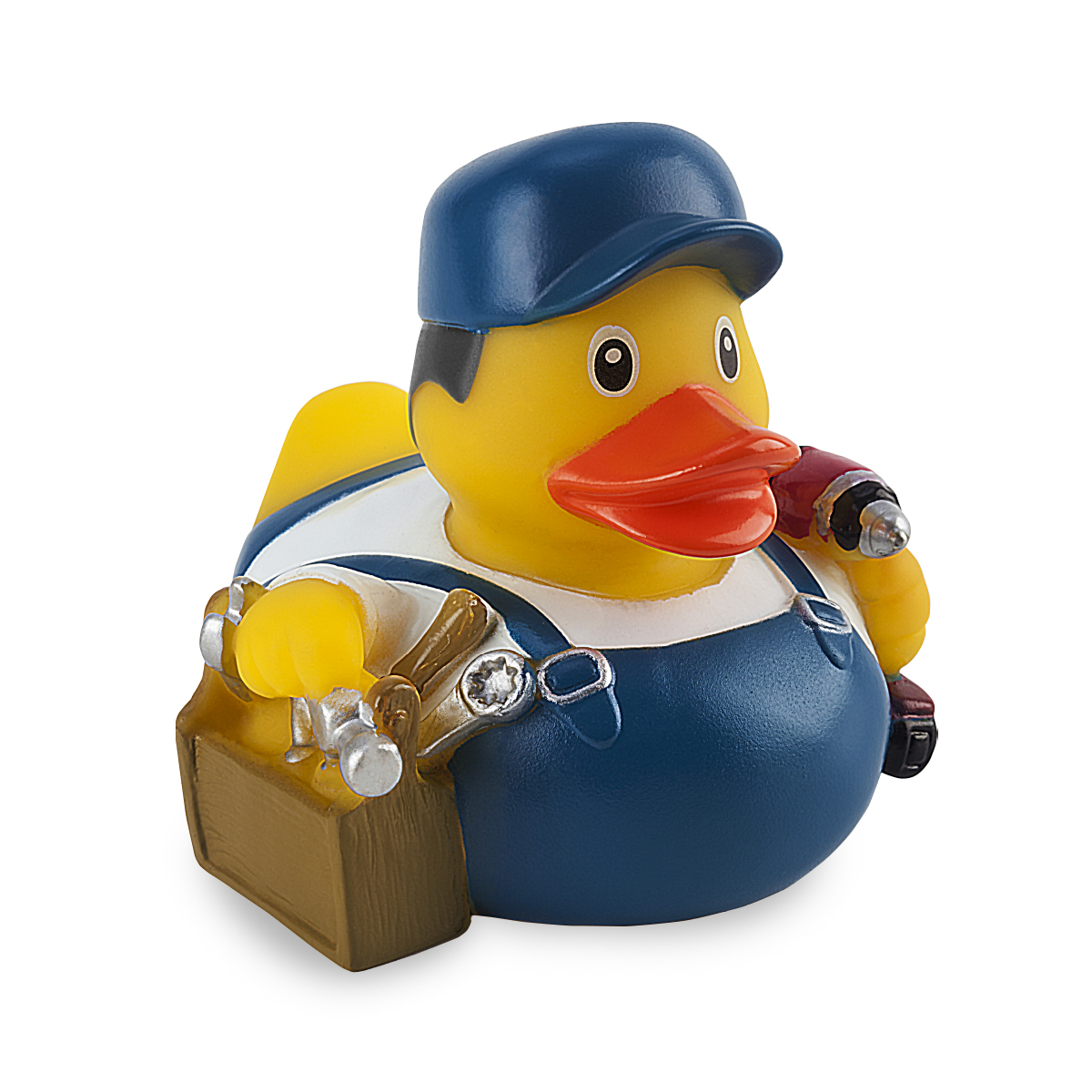 ברווז בוב הבנאי עשוי מ-PVC.
למשחק, הפגת מתחים, קישוט. 