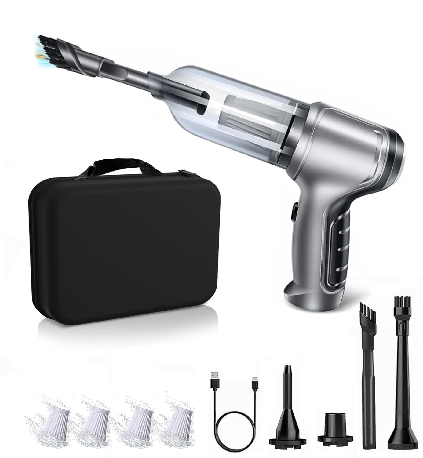 ULTRA VAC PRO - שואב אבק אלחוטי, נטען.
מנוע חזק עם 2 עוצמות יניקה 6000/12,000 PA.
נפח סוללה: 4000mAh.
ניפוח, יניקה  שאיבה, פיזור בלחץ אויר.
מיכל שאיבה גדול, פילטרים ניתנים לניקוי או החלפה.