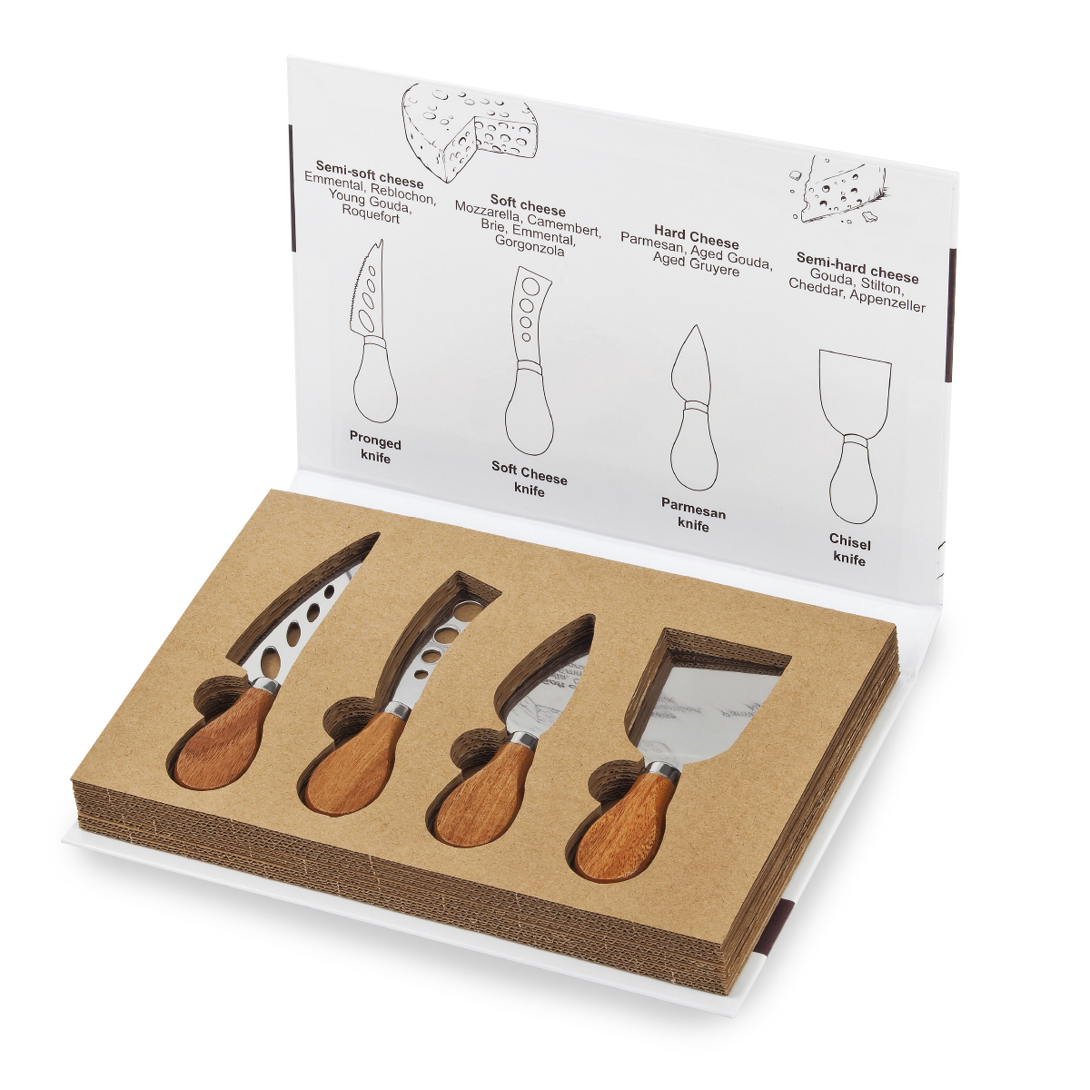 Gourmet Pro - מארז 4 סכיני גבינה. 