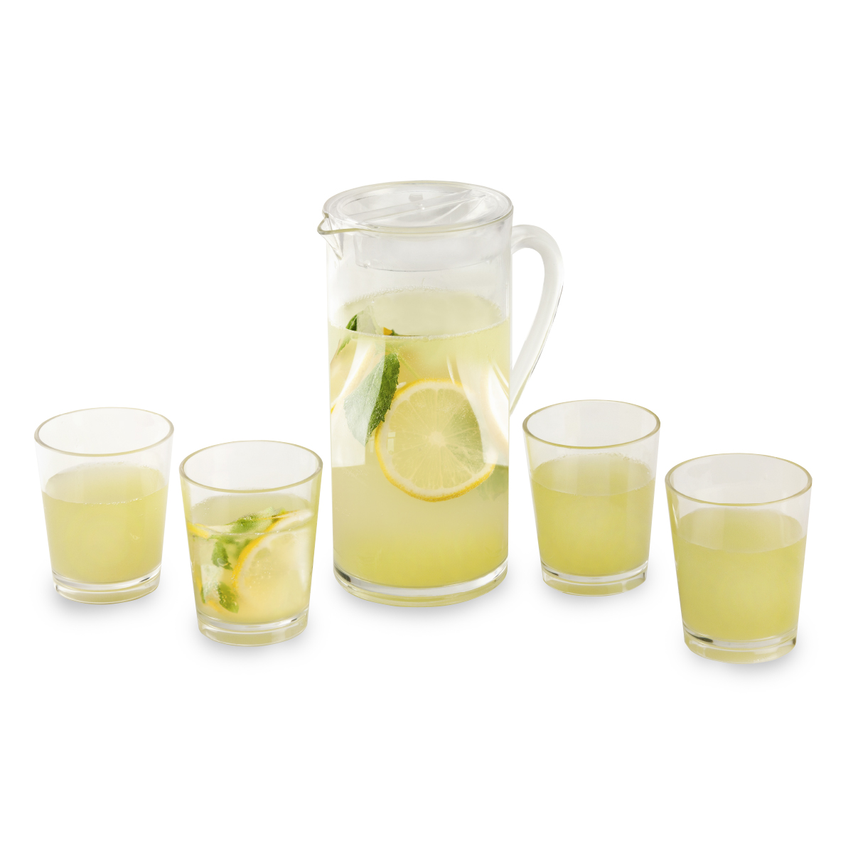 קריסטל - סט שתיה: קנקן 1.8 ליטר ו-4 כוסות 310 מ”ל.