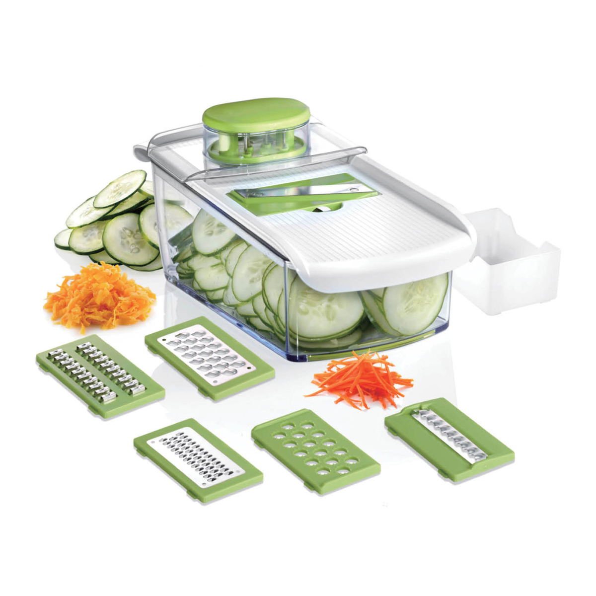 סלייס - מכשיר פריסה מנדולינה SIX IN ONE.
מיכל גדול של 1,200 מ