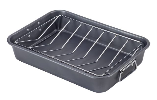 פרידברג - תבנית צליה ממתכת, ציפוי טפלון בריאותי, רשת V, ידיות מתכת קלה לניקוי. 
