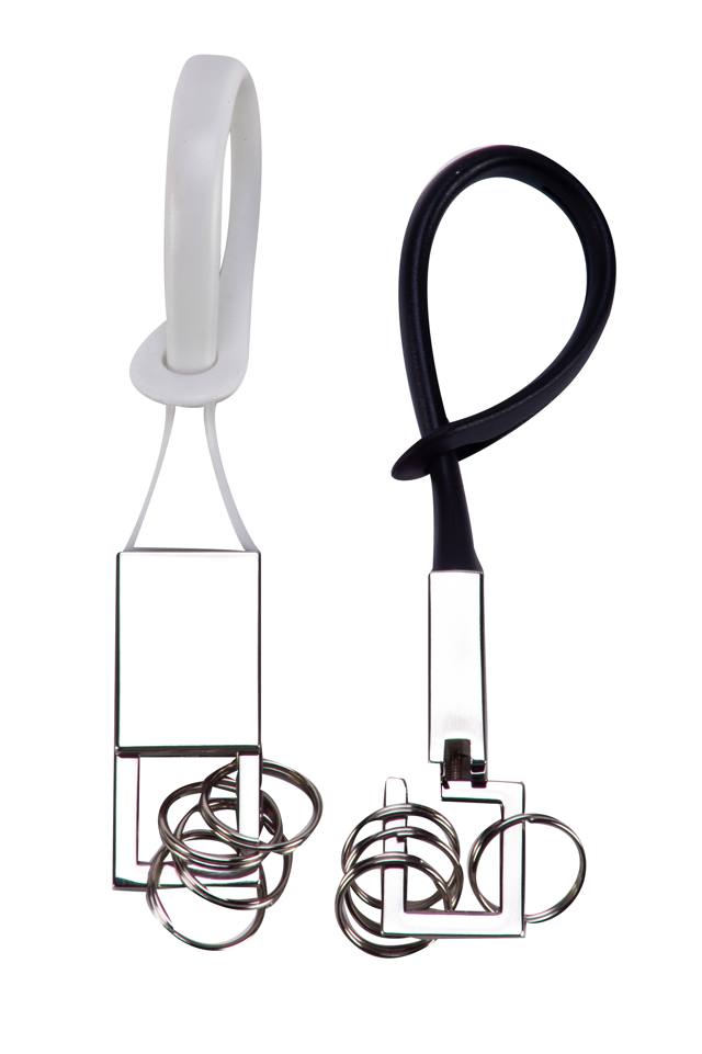 בריקס - מחזיק מפתחות ממתכת עם 4 טבעות. 
רצועת סיליקון לחיבור או תליה בטוחים של הצרור. 
נוח לתפעול ויעיל לשימוש.