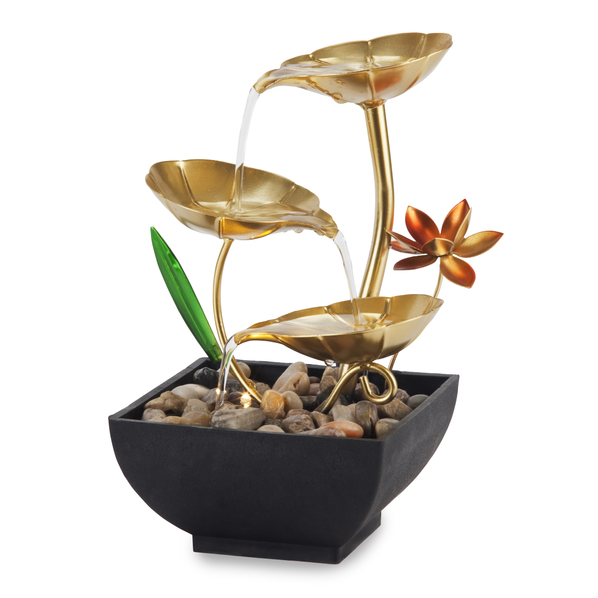 מפל מים שולחני.
מופעל באמצעות חיבור USB.
עיצוב מרשים ומיוחד.
כולל חלוקי נחל.