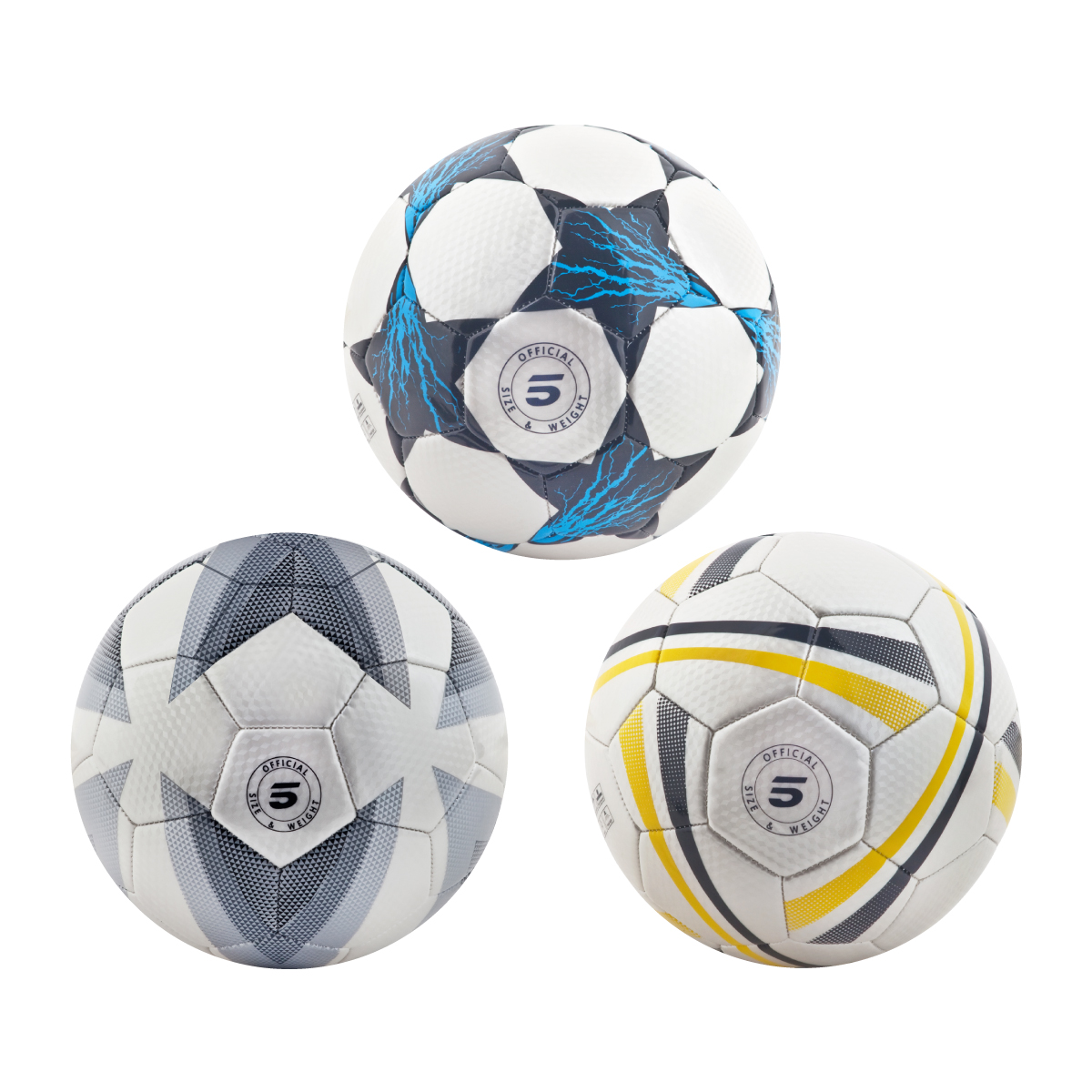 כדורגל אימון במידה 5. 

משקל חוקי של 420 גרם.
עשוי מחומר TPU חזק ועמיד. אינו סופג מים.
מתאים למשחק במשטחים שונים. נקב ניפוח השומר על לחץ אוויר זמן רב. הכדור מגיע לא מנופח.