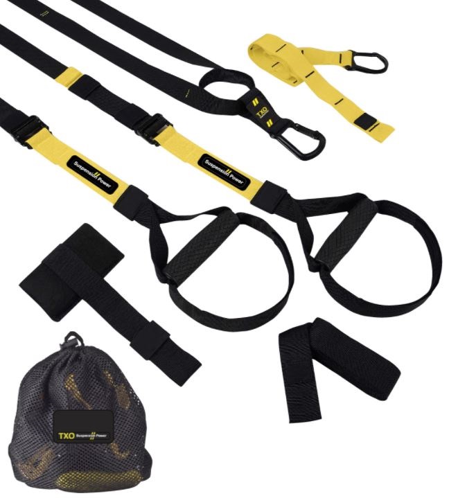 סט רצועות אימון במשקל עצמי. 
מאפשר ביצוע תרגילים  רבים בכל דרגות הקושי. 
משפר את שרירי הליבה, ידיים, בטן, רגליים, גמישות. אופציה למאות תרגילים בכל הרמות. 
קל להרכבה, בטיחותי לשימוש. חומרים חזקים ועמידים. 
וו תליה, מעצור דלת, רצועת אבטחה, שקית נשיאה.