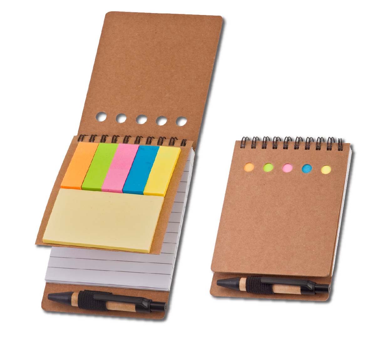 קנטור - פנקס כריכה קשה + עט. נייר ממוחזר, דפי שורה ודגלונים. גודל A6.


