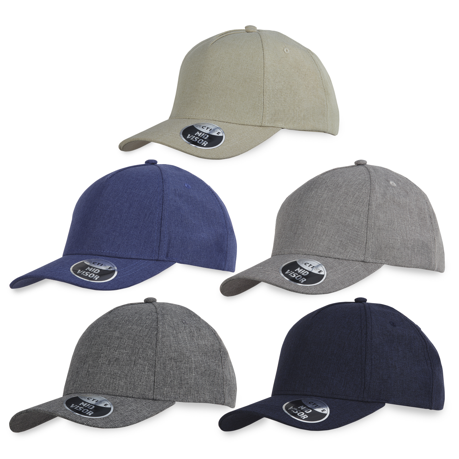 DAD 5 OPEN – כובע מצחיhיה, 5 חלקים. 
בד: פוליאסטר בשני גוונים.
פס הזעה:  פוליאסטר.
דגם: פתוח מאחור.
אבזם  סגירה: מתכת.
מצחhיה: מעוגלת.
מידה 58 ס”מ.