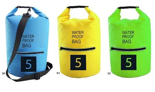 ספורטי 5 - תיק ספורט בנפח 5 ליטרים. 
אטום לחלוטין למים עד עומק 3 מטר. 
פתרון מושלם להגנה על ציוד רגיש. 
לטיולים, מעברי מים, הגנה מאבק וחול.
בד טמפולין חזק ועמיד במיוחד. 
להגנה מושלמת יש לגלול 3 פעמים לפחות ולסגור עם הקליפס.
כיס נוח עם רוכסן אטום בחזית. 
רצועת נשיאה.