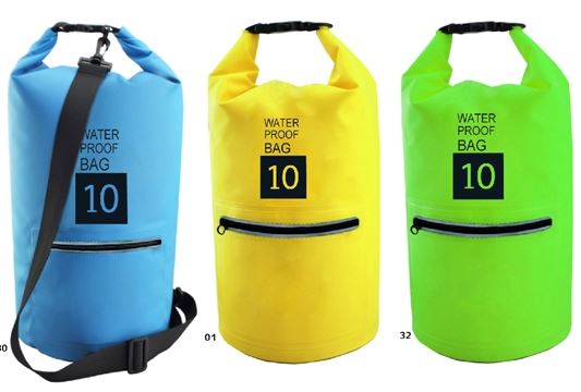 ספורטי 10 - תיק ספורט בנפח 10 ליטרים. 
אטום לחלוטין למים עד עומק 3 מטר. 
פתרון מושלם להגנה על ציוד רגיש. 
לטיולים, מעברי מים, הגנה מאבק וחול.
בד טמפולין חזק ועמיד במיוחד. 
להגנה מושלמת יש לגלול 3 פעמים לפחות ולסגור עם הקליפס. כיס נוח עם רוכסן אטום בחזית. 
רצועת נשיאה.