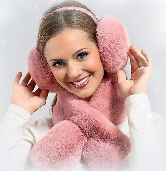 איסלנד - סט של צעיף ומחמם אוזניים.
פרווה רכה ונעימה. 