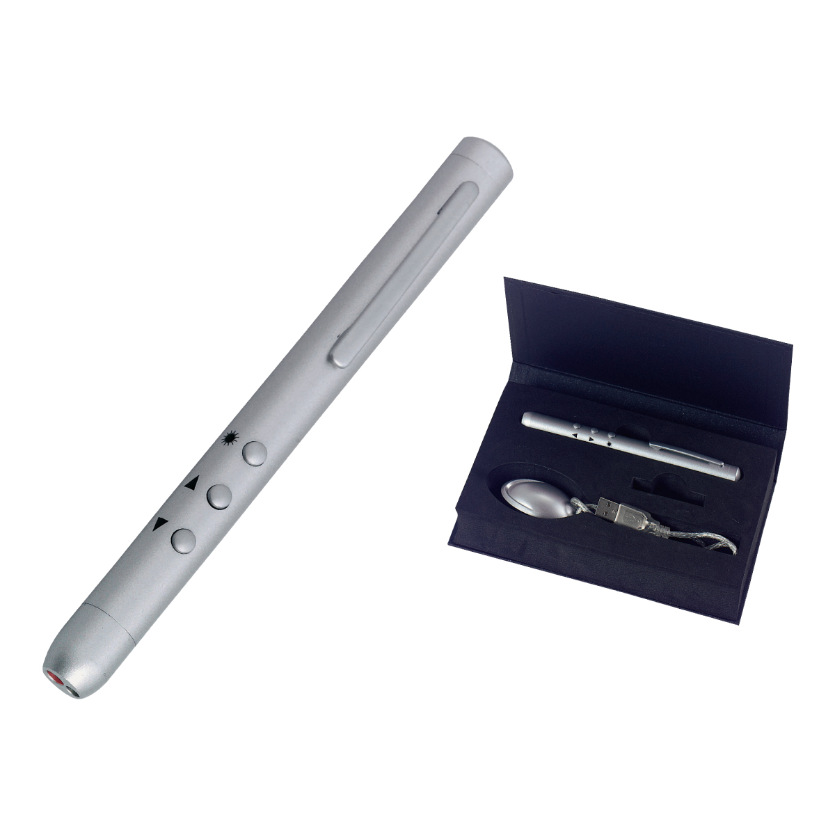 דורון - מצביע לייזר עם שלט רחוק למצגת למחשב.
צבע קרן לייזר אדומה.
מגיע באריזת מתנה.