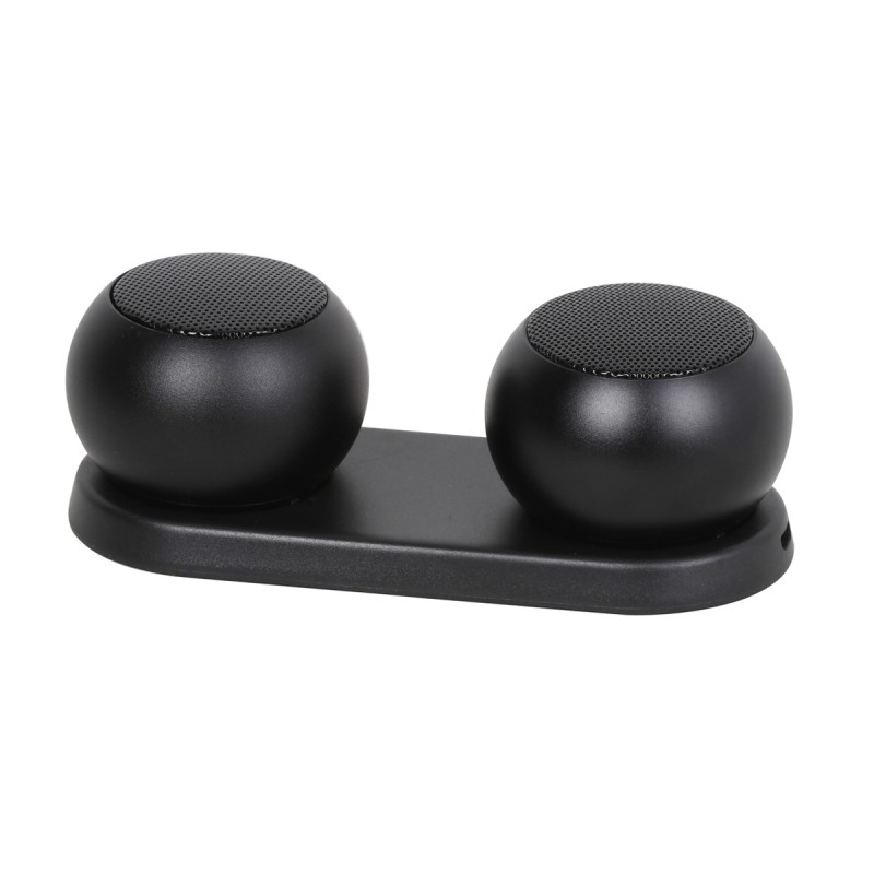 קדרין - זוג רמקולים סטראו ממתכת. רמקולים עם צליל נקי, צלול וחזק, 3 וואט. מגש טעינה לשני הרמקולים. 
סוללה נטענת 400mAh בכל רמקול. שמיעה רצופה מעל 5 שעות. כבל מקורי USB להטענה. 
מידות המוצר: משטח טעינה- 5.00x12.00 ס