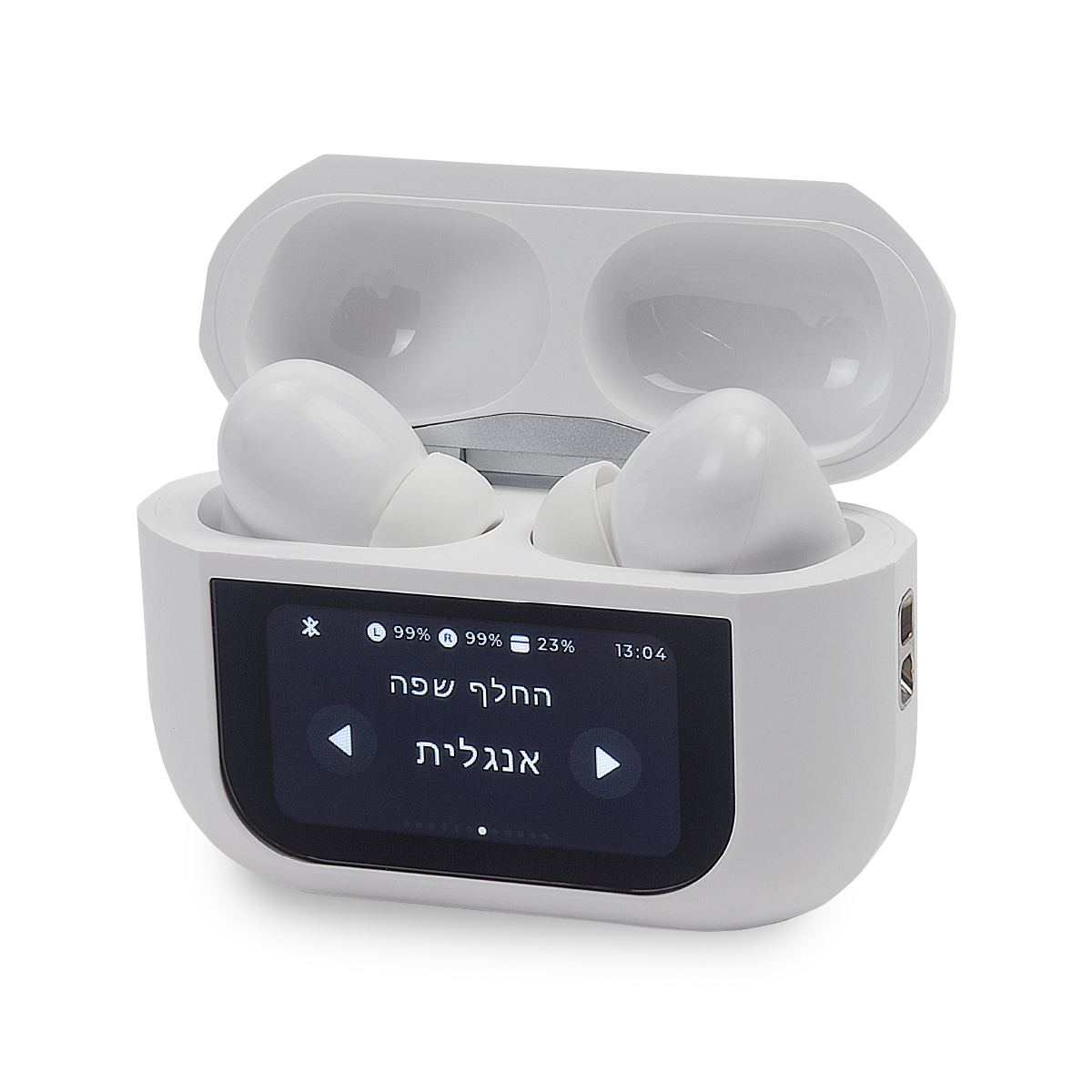 אוזניות TWS. 
מסך מגע צבעוני, ביטול רעשי רקע ANC.
חיבור Bluetooth גרסה 5.4.
לחצני מגע לתפעול מהיר של האוזניות.
תמיכה ב-16 שפות כולל עברית, ערבית, רוסית.
זמן פעולה כ-4.50 שעות.
מתאימות לפעילות ספורט ופנאי.
טעינה באמצעות כבל USB-C.