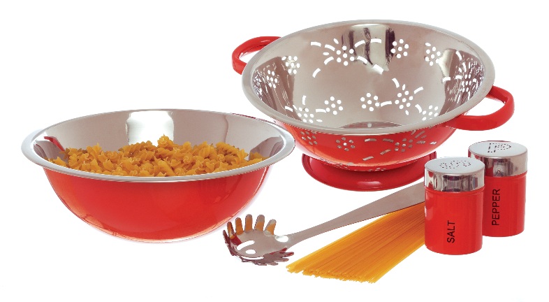 סט פסטה 5 חלקים מנירוסטה. הסט כולל: קערה קוטר 26 ס