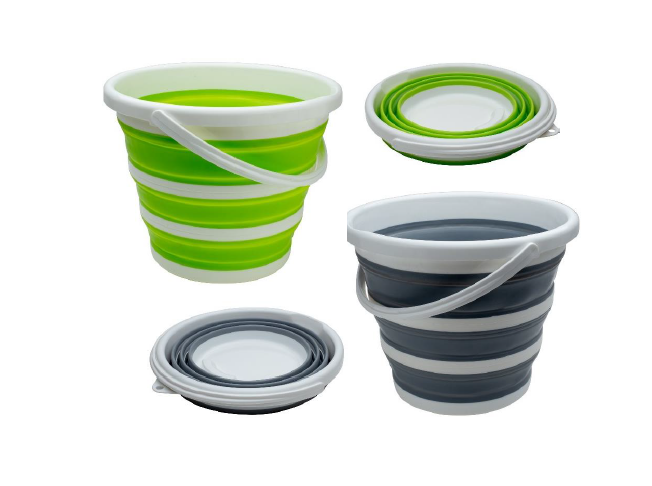 דלי מתקפל 10 ליטר סיליקון איכותי במיוחד, קל ונוח לאחסון. 
מידה במצב פתוח 35x35x32 ס