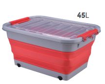 ארגז אחסון מתקפל 45 ליטר. 
עם גלגלים, סיליקון איכותי במיוחד. 
 
