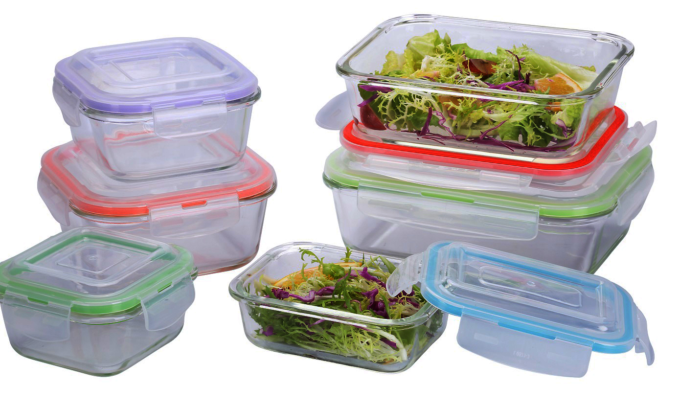 סט איחסון 12 חלקים עשוי זכוכית ברו סיליקאט -מ קדם שבירה נמוך לעומת זכוכית רגילה. 
מכסה עם אטם סיליקון - מונע נזילות. 
אינו סופג ריחות המזון. 
עמיד בפני שינויי טמפרטורה.