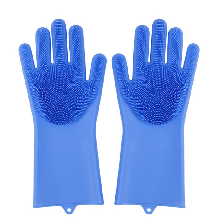 זוג כפפות הפלא 100% סיליקון - לשטיפה קלה ויסודית, מתאימות לשטיפת פירות/ירקות, כלים/חדרי אמבט ושירותים ,בעלי חיים/רכבים ועוד.