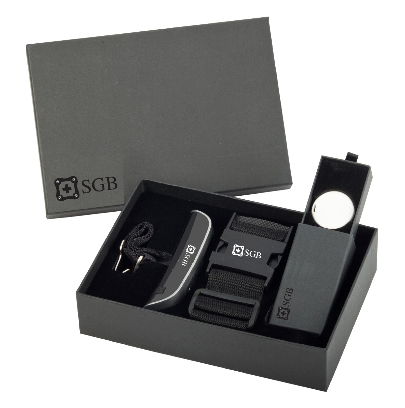 סט נסיעות הכולל: משקל מזוודה, רצועה לקשירה וזיהוי המזוודה, גלאי איתור מזוודה בחיבור בלוטוס. 