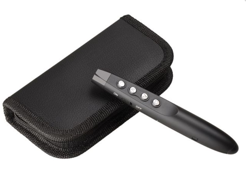 מעביר מצגות עם מצביע לייזר, קל ונוח לשימוש. 
מופעל באמצעות חיבור USB. 