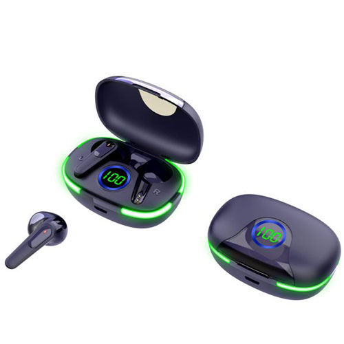 אוזניות אלחוטיות עם תאורת LED מרהיבה, צג דיגיטלי לחיווי סוללה וסאונד חד ומדויק.