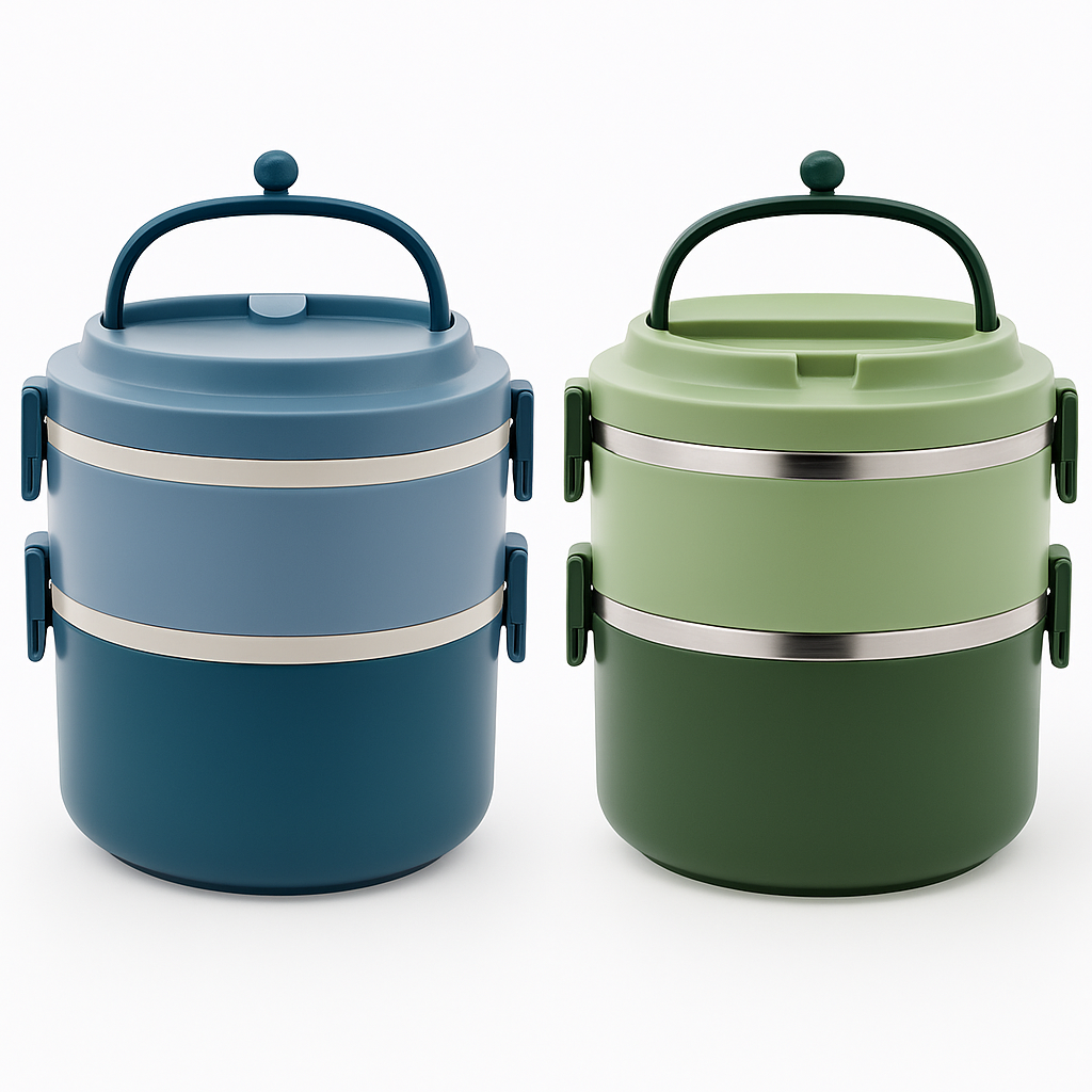 קופסת אוכל 2 קומות 1700 מ"ל. עיצוב מודרני עם סגירה הרמטית, שומרת על טריות וחום המזון לאורך זמן.  