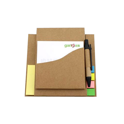 סט שולחני שימושי וקומקטי הכולל מעמד ממו ממוחזר, מתקפל עם עט.