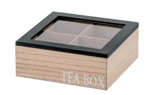 קופסה תה מעוצבת 4 תאים 7x18x18 ס