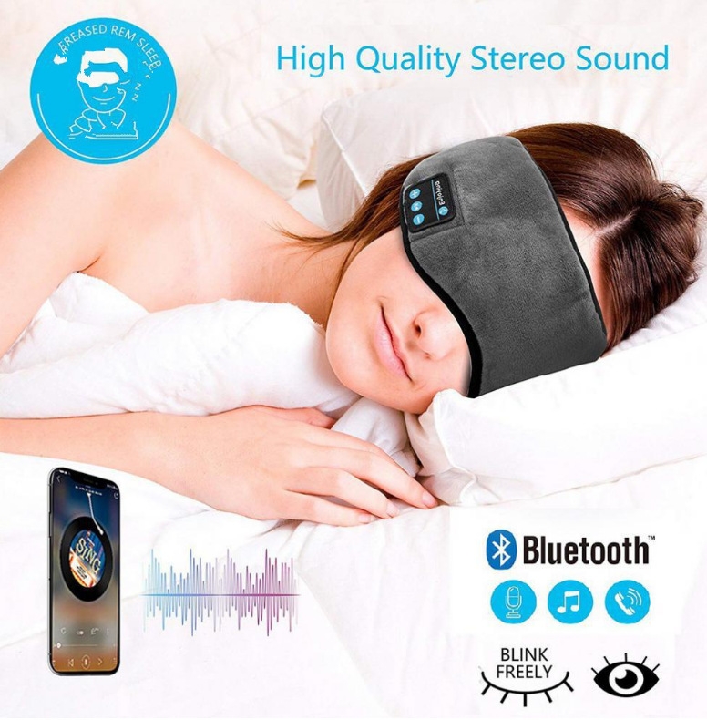 כיסוי עיניים עם אוזניות בלוטוס מובנות.
קיבולת סוללה: 150mAh, כולל כבל USB לטעינה
מתח: 3.7V
זמן טעינה: כ- 3 שעות.
זמן האזנה: כ- 8 שעות.  
מאפשר גם קבלת שיחות בסמרטפון. 
היתרונות המרכזיים:
חווית שינה אופטימלית: עם בידוד אור מלא, תוכל להתרכז במוזיקה מרגיעה או בסאונד לבן כדי לישון טוב יותר בלילה.
מוזיקה ללא חוטים: אוזניות בלוטוס מובנות מאפשרות חיבור פשוט ומהיר למכשירים ניידים, טאבלטים, מחשבים וכו’.
נוחות מקסימלית: הכיסוי עשוי מחומרים רכים ונעימים, מותאם בצורה מושלמת לפנים ומספק לך נוחות רבה בזמן השינה.
עיצוב חדשני ואלגנטי: מתאים לשימוש גם במהלך טיסות, נסיעות, או כל זמן שצריך מנוחה שקטה – כן אפילו בזמן יוגה.