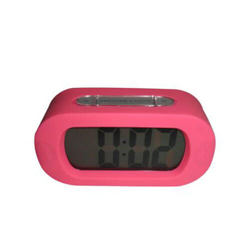 שעון סיליקון מעורר שולחני אובלי דיגיטלי. 
14 ס