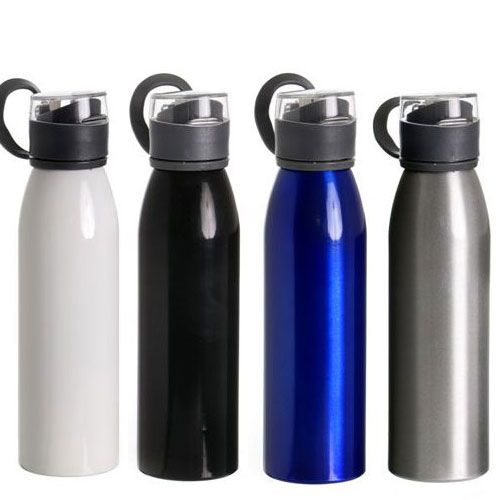 בקבוק ספורט אלומיניום מעוצב עם דופן אחת 650ML. 
מכסה פלסטיק. 