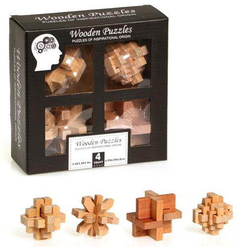 מארז 4 משחקי חשיבה
משחקי אתגר ליצירת חשיבה בריאה, דרגת קושי שונות
מארז הכולל: 4 פאזלים עץ קוטר 7.5 ס