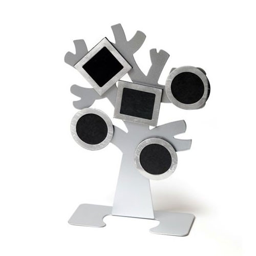 עץ משפחה מתכתי עם חמש מסגרות מגנטיות. 
מידות בסיס 12x5 ס