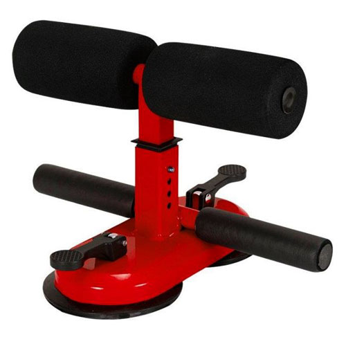 מכשיר לכפיפות בטן נצמד עם ואקום לרצפה.