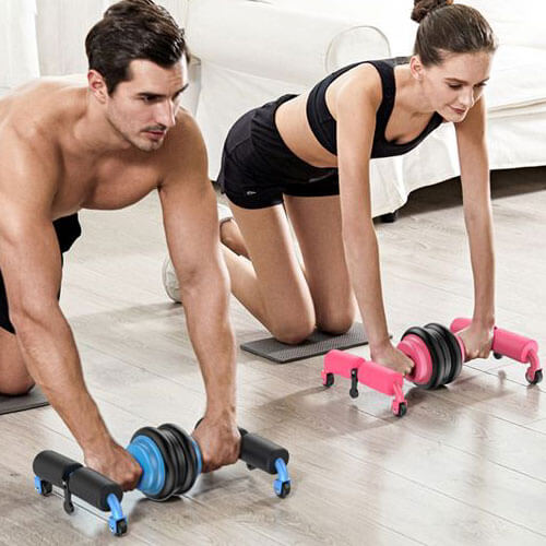 מכשיר אימון משולב גלגלות עם ואקום לרצפה.
מכשיר אימון מתקדם MULTIFUNCTIONAL ABDOMINAL WHEEL
מתאים במיוחד לחיזוק וטיפול בשרירי הבטן, צוואר, ידיים, גב ורגליים.
לשריפת קלוריות ושמירה על גזרה ספורטיבית.
מגוון אפשרויות תפעול:
1. גלגלת יחיד.
2. זוג גלגלות הנצמדות בחוזקה אחת לשנייה.
3. מתקן תמיכה הנצמד בוואקום למשטח ומתאים למגוון פעילויות כולל כפיפות בטן.
4. מגוון תרגילי מתיכה וכוח ע