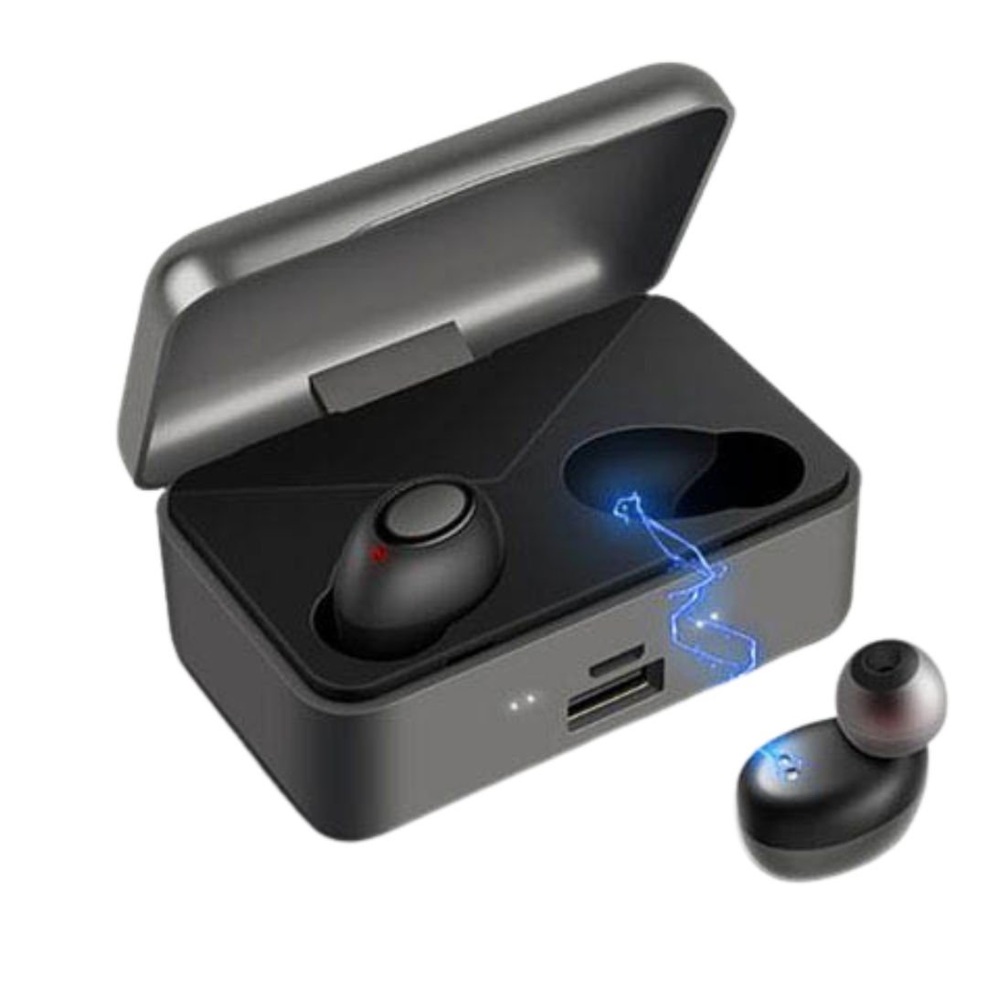 זוג אוזניות BT בטכנולוגיית TWS.
כפתורי טאצ