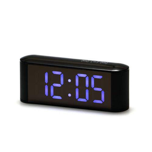 שעון מעורר חשמלי מואר, חיבור על ידי כבל USB, מידה 7.5x19.5 ס"מ.