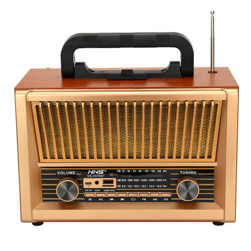 מיוזיק בוקס בעיצוב רטרו.
BT.
רדיו AM/FM.
קורא כרטיסי זכרון.
נטען על ידי חשמל.