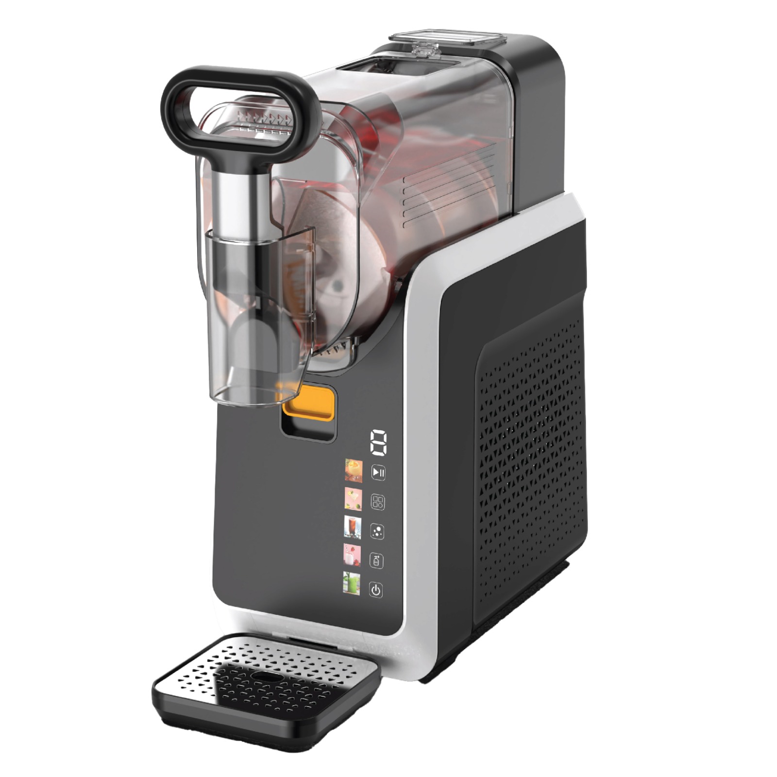 מכונת סלאשי מקצועית מבית בנטון - מכשיר חדשני להכנת משקאות קפואים, ברד, סורבה, מילקשייקים וקוקטיילים במרקם מושלם. 
טכנולוגיית קירור מתקדמת מקפיאה במהירות. 
מערכת ערבול חכמה היוצרת מרקם חלק ואחיד. 
עיצוב קומפקטי ואלגנטי. 
הפעלה פשוטה וניקוי קל.   