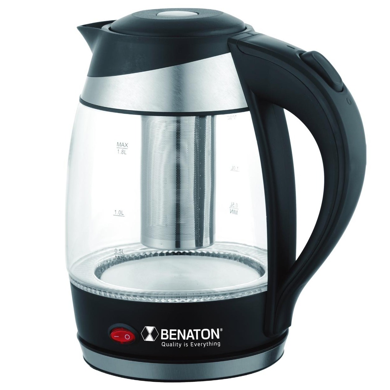 קומקום זכוכית חשמלי + חליטת תה + שומר חום.